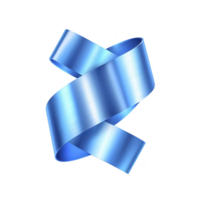 Shiny blue metallic ribbon twists elegantly against transparent background, creating modern and sleek design. ribbon reflective surface adds sense of depth and dimension png
