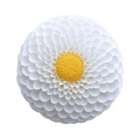 White paper flower with yellow center, resembling daisy, is crafted with intricate layers of petals, showcasing delicate artistry and creativity png