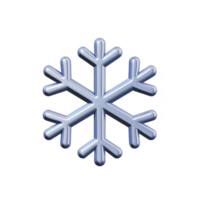 Blue snowflake icon with simple, symmetrical design, representing winter and cold weather. snowflake has six branches and glossy appearance, often used in seasonal decorations png
