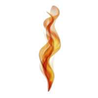 Swirling abstract flame design with vibrant orange and yellow hues creates dynamic and energetic visual. fluid shape resembles twisting flame or ribbon png