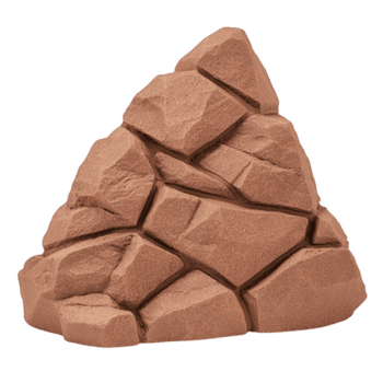 pila de marrón rocas apilado en triangular forma, parecido a pequeño montaña o colina. rocas tener áspero textura y son arreglado en camino ese sugiere natural formación png