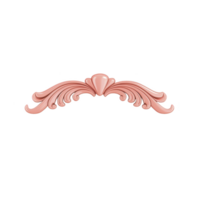 Elegant pink ornamental design with swirling patterns and central shell motif, perfect for decorative purposes png