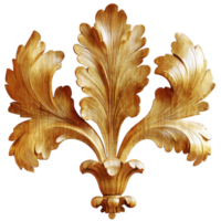 Ornate, golden acanthus leaf design with intricate detailing, often used in classical architecture and decorative arts, exudes elegance and sophistication png