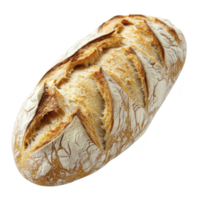 Freshly baked artisan bread loaf with golden crust and intricate scoring pattern, showcasing rustic and homemade appearance. Perfect for bakery or culinary setting png