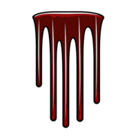 Red liquid drips down in smooth, glossy texture, resembling blood or paint, creating dramatic and eerie effect. image evokes sense of mystery and intensity png