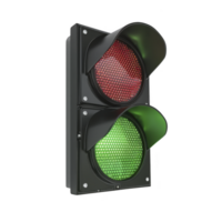 Traffic light with red and green signals is shown, indicating stop and go commands. device is essential for road safety and traffic management, ensuring orderly vehicle flow png