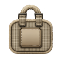 à moda bege xadrez Bolsa com retangular fragmento e texturizado alças, perfeito para chique e sofisticado olhar. Projeto é ambos moderno e clássico, ideal para vários ocasiões png