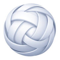 White, intricately woven sphere with smooth, glossy surface, resembling complex knot or braid, creating sense of elegance and modern design png