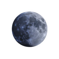 Detailed image of moon showcases its craters and surface texture against transparency background, highlighting lunar features in captivating way png