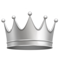 Shiny silver crown with classic design featuring rounded points and smooth finish, symbolizing royalty and elegance. crown metallic sheen adds touch of luxury and sophistication png