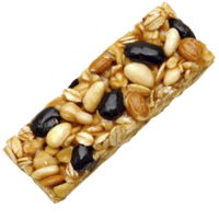 Delicious granola bar with almonds, peanuts, oats, and dark chocolate chips, offering nutritious snack option png