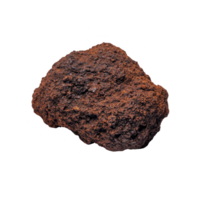 Rough, textured piece of iron ore with reddish brown surface, showcasing natural mineral formations. rock rugged appearance highlights its raw, unrefined state png