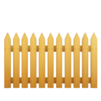Wooden picket fence with pointed tops stands against plain background, showcasing classic and rustic design. fence is made of vertical wooden slats, evenly spaced and connected by horizontal png