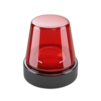 Red emergency siren light with black base, often used for signaling alerts or warnings, is depicted in this image. siren glossy surface reflects light, emphasizing its urgency png