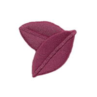Pair of embroidered lips in deep burgundy color, showcasing intricate stitching and texture, isolated on transparency background. design is bold and artistic, perfect for fashion or craft projects png