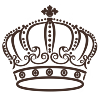 Detailed illustration of vintage crown with ornate patterns and intricate details, symbolizing royalty and elegance. design features curves and dots, creating classic and regal appearance png
