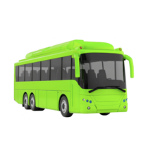 Bright green modern bus with large windows and multiple wheels is shown, designed for comfortable long distance travel. sleek design and vibrant color make it stand out png