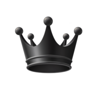 Black crown with sleek, modern design, featuring rounded tips and smooth finish, symbolizes elegance and authority. minimalist style adds contemporary touch png