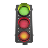 Traffic light with green, red, and yellow lights is shown, indicating stop, caution, and go signals. green light is illuminated, suggesting permission to proceed png
