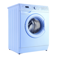 Modern front loading washing machine with sleek design and digital controls, featuring large circular door and metallic drum, ideal for efficient laundry care png