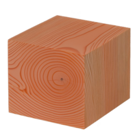 Wooden cube with visible grain patterns and smooth surface, showcasing natural wood texture and growth rings. cube design highlights beauty of wood organic lines and earthy tones png
