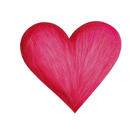Vibrant pink heart illustration with textured, sketch like appearance, set against transparent background. heart dynamic lines create sense of movement and energy png