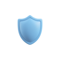 Blue shield icon with smooth, rounded design symbolizes protection and security. minimalist style and soft color convey sense of safety and trust png