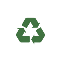Image shows green recycling symbol with three arrows forming triangle, representing sustainability and environmental conservation png