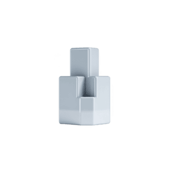 brillante, astratto, argento geometrico scultura con minimalista disegno, con incastro rettangolare forme. moderno arte pezzo ha riflessivo superficie, la creazione di elegante e contemporaneo Guarda png