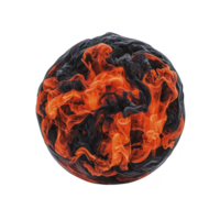 Fiery sphere with swirling orange and red flames against transparency background, creating dynamic and intense visual effect png