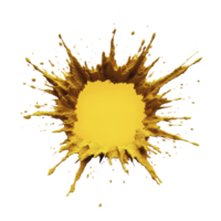 vibrante amarelo pintura respingo com dinâmico Espirrar padrões cria enérgico e artístico efeito contra transparência fundo. rebentar do cor é negrito e olho pegando png