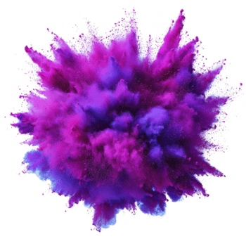 vivace esplosione di viola e rosa polvere crea dinamico e energico scoppiare contro trasparenza sfondo, cattura essenza di movimento e colore nel Impressionante visivo Schermo png