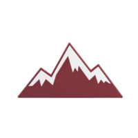Stylized illustration of mountain range with sharp peaks and snow caps, set against plain background. design is simple and bold, using limited color palette for striking effect png