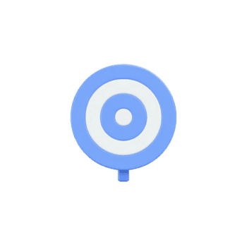 blu e bianca circolare bersaglio icona con concentrico anelli, simboleggiante precisione e messa a fuoco. design è semplice e moderno, spesso Usato nel digitale interfacce o grafica png