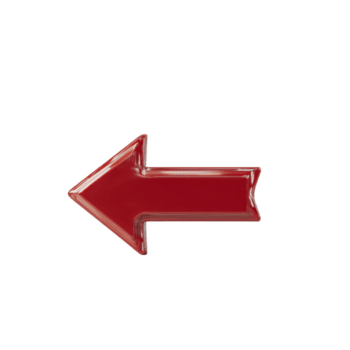 brillante rosso freccia puntamento sinistra su trasparente sfondo, simboleggiante direzione o navigazione. lucido finire Aggiunge moderno tocco, fabbricazione esso adatto per digitale interfacce o grafico design png