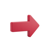 3D red arrow pointing to right, symbolizing direction or movement. arrow is bold and vibrant, often used in design to indicate progress or navigation png