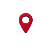 Red location pin icon on transparency background, symbolizing navigation or map marker. simple design is commonly used in digital maps and GPS applications png