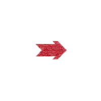 Red arrow pointing to right on transparency background, symbolizing direction or movement. arrow is textured, giving it dynamic and bold appearance png