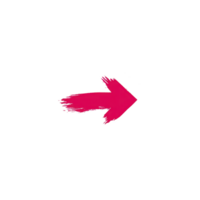 Vibrant pink brushstroke arrow points to right, set against clean transparency background, conveying direction and movement png