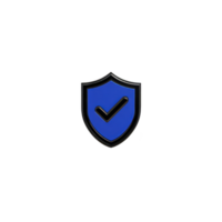 Blue shield icon with checkmark symbolizes security and protection, conveying trust and reliability png