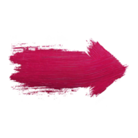 Vibrant pink paintbrush stroke forms bold arrow pointing to right, symbolizing direction and movement. textured brushwork adds dynamic and artistic flair png