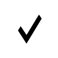 Black check mark symbol on transparent background, representing approval or completion. simple design is commonly used in digital interfaces and documents png