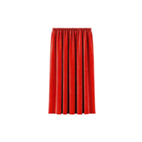 Vibrant red curtain with gathered top, creating elegant folds. fabric appears rich and luxurious, suitable for adding bold touch to any interior space png