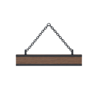 Wooden sign with chain for hanging, featuring rustic design and dark wood finish, perfect for personalized messages or decorative purposes png