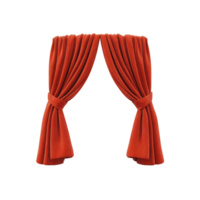 Red velvet curtains tied back elegantly, creating luxurious and dramatic effect. rich texture and vibrant color add touch of sophistication to any interior space png