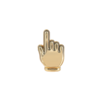 Shiny gold hand icon with upward pointing index finger, symbolizing cursor or pointer. design is sleek and modern, often used in digital interfaces to indicate selection or interaction png
