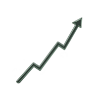 Green zigzag arrow pointing upwards symbolizes growth and progress, often used in financial or business contexts to represent increasing trends or positive outcomes png