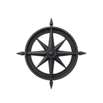 Black compass rose with eight points is depicted, symbolizing navigation and exploration. design is simple and classic, often used in maps to indicate direction png