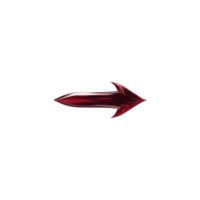 Sleek, glossy red arrow with metallic finish pointing to left, set against transparent background. arrow has modern, dynamic design, ideal for digital interfaces png