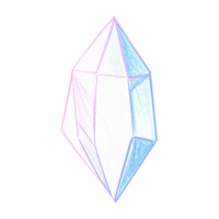 Pastel Colored Crystal Drawing on Transparent Background png
